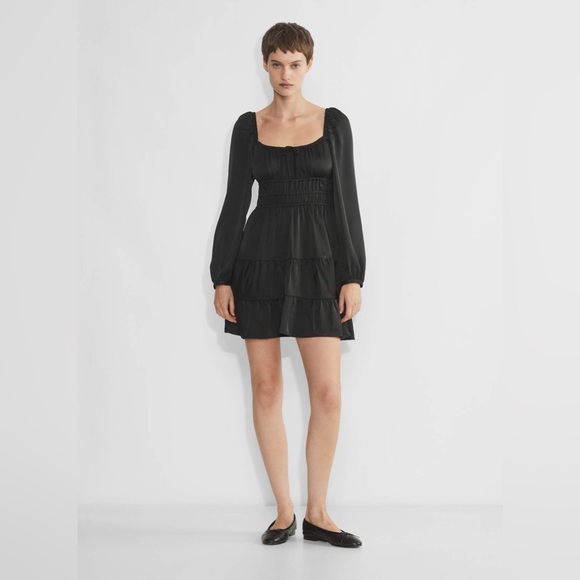 Aritzia | Sunday Best Martine Satin Longsleeve Dress - Picture 2 of 12